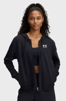 Женское черное худи UA Rival Terry FZ Черный XXL Under Armour 6005509-001