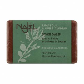 Алеппское мыло Najel Aleppo Soap Ghassoul and Argan Oil с аргановым маслом и вулканической глиной, 100 г Алеппское мыло Najel Aleppo Soap Ghassoul and Argan Oil с аргановым маслом и вулканической глиной, 100 г
