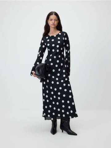 Reserved - Максі сукня в горошок - чорний - 457IM-99X Reserved - Максі сукня в горошок - чорний - 457IM-99X