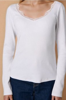 Футболка з довгим рукавом - білий