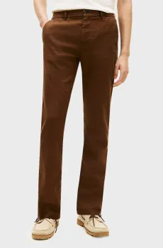 Мужские коричневые льняные чиносы DENTON SORONA Коричневый 30-32 Tommy Hilfiger MW0MW42337