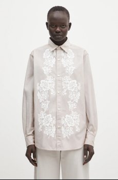 Хлопковая рубашка Aries Lace Overprinted Poplin Shirt