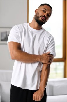 Різдвяна футболка з котом - білий