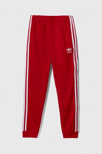 Детские спортивные штаны adidas Originals цвет красный с узором Детские спортивные штаны adidas Originals цвет красный с узором