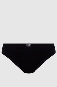 Черные трусики-слепы с нашивкой эмблемы