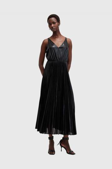 Платье и свитер AllSaints SPARK DRESS цвет чёрный midi расклешённое W082DB Платье и свитер AllSaints SPARK DRESS цвет чёрный midi расклешённое W082DB