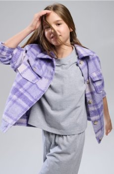 Куртка-сорочка у клітинку - різнобарвний