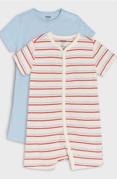 Бавовняний ромпер 2 pack - блакитний