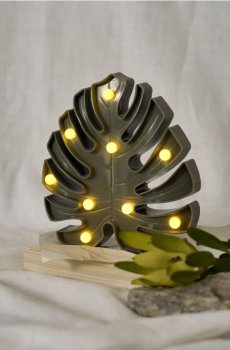 Декоративна LED-лампа у формі листка - зелений