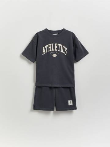 Reserved - BOYS` T-SHIRT & SHORTS - темно-сірий - 4419N-90X Reserved - BOYS` T-SHIRT & SHORTS - темно-сірий - 4419N-90X