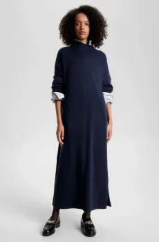 Женское темно-синее шерстяное платье SOFT WOOL MIDI Синий XS Tommy Hilfiger WW0WW39930