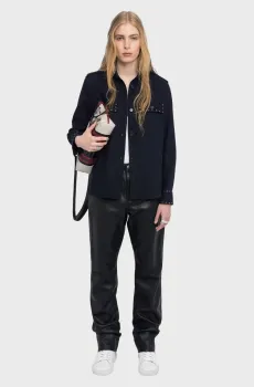 Женская темно-синяя рубашка Taskam Синий XS ZADIG&VOLTAIRE WWSH02252_ENCRE