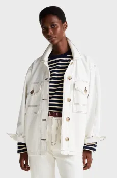 Женская белая джинсовая куртка DNM OVERSIZED Белый M Tommy Hilfiger WW0WW43728