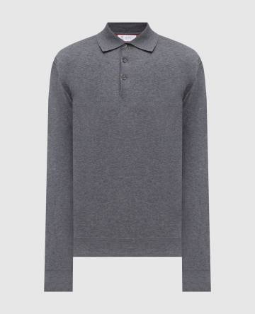 Серое поло с длинными рукавами