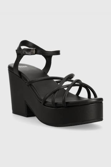 Сандалии BOSS Cate Wedge цвет чёрный 50493097 Сандалии BOSS Cate Wedge цвет чёрный 50493097