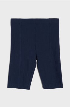 Трикотажні бавовняні велосипедки в рубчик - темно-синій