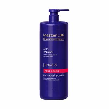 Бальзам кислотный после окрашивания и осветления волос Master LUX Professional Acid Balsam Post Color, 1 л Бальзам кислотный после окрашивания и осветления волос Master LUX Professional Acid Balsam Post Color, 1 л