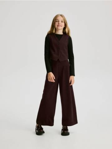 Reserved - Трикотажні штани з додаванням віскози - буряковий - 845IN-83X