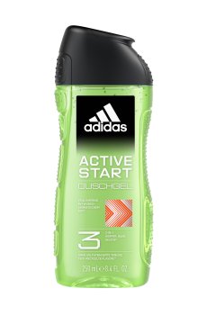 Уценка! Гель для тела, волос и лица Adidas Active Start Shower Gel 3 in 1 мужской, 250 мл