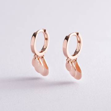 Золотые серьги "Капельки" с07569 Золотые серьги "Капельки" с07569