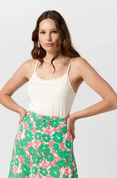 Женский белый топ Белый 42 Naf Naf YHNT82