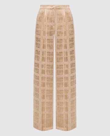 Бежевые штаны LEBLON в жаккардовый узор
