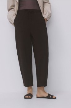 Reserved - Штани barrel leg - темно коричневий - 362JZ-89M