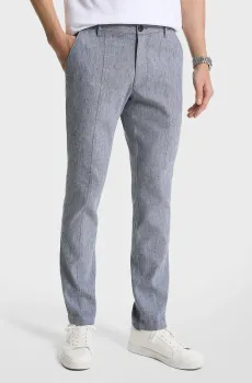 Мужские синие льняные брюки LINEN FLAT FELLED PANT Синий 28-32 Michael Kors CS4303L1T2