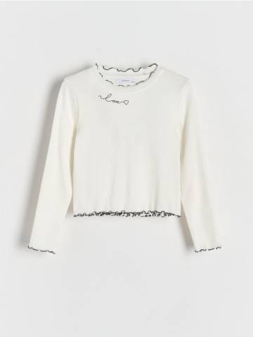 Reserved - GIRLS` T-SHIRT - кремовий - 168DB-01X Reserved - GIRLS` T-SHIRT - кремовий - 168DB-01X