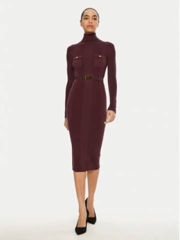 Elisabetta Franchi Трикотажна сукня AM-25B-46E3-V440 Бордовий Slim Fit Elisabetta Franchi Трикотажна сукня AM-25B-46E3-V440 Бордовий Slim Fit