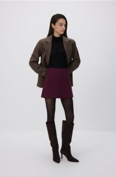 Reserved - Спідниця-шорти з додаванням віскози - бордовий - 475FM-53X