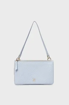 Женская голубая сумка TH REFINED SHOULDER BAG MONO Голубой ONESIZE Tommy Hilfiger AW0AW15975