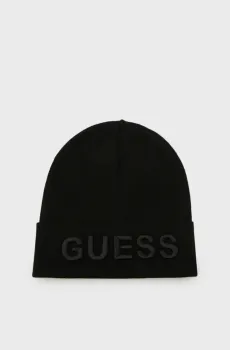 Мужская черная шапка MAXI LOGO KNIT BEANIE Черный L Guess AM5027POL01