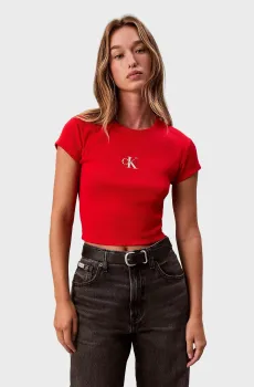 Женская красная футболка MONOGRAM BABY Красный S Calvin Klein Jeans LV047AB802