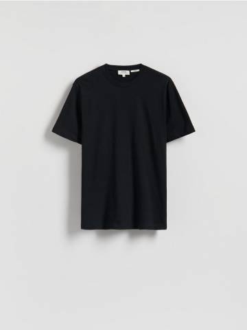 Reserved - Футболка regular fit з льоном - чорний - 393BK-99X