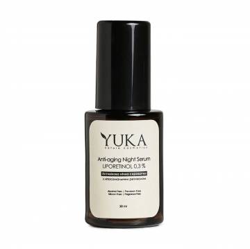 Антивозрастная ночная сыворотка для лица Yuka Anti-Aging Night Serum с липосомальным ретинолом 0.3%, 30 мл Антивозрастная ночная сыворотка для лица Yuka Anti-Aging Night Serum с липосомальным ретинолом 0.3%, 30 мл
