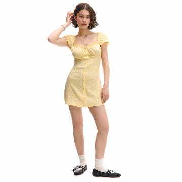 Cropp - Сукня з малюнком - світло-жовтий