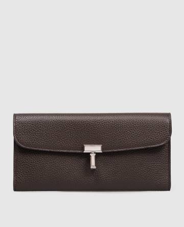 Коричневый кожаный кошелек T-Lock