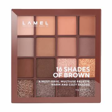 Палетка теней для век LAMEL Make Up 16 Shades of Brown, 16-3, 16 г Палетка теней для век LAMEL Make Up 16 Shades of Brown, 16-3, 16 г