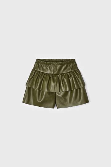 Детская юбка Mayoral цвет зелёный mini расклешённая