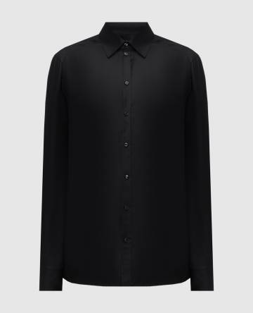 Черная рубашка из шелка Черная рубашка из шелка