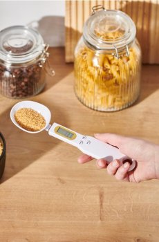 Цифрова мірна ложка з вагами - білий