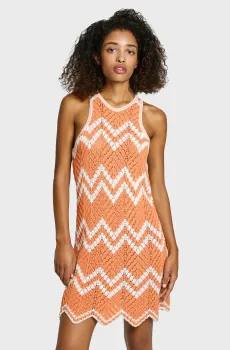 Женское оранжевое платье с узором ORIANA DRESS Оранжевый M Pepe Jeans PL953728