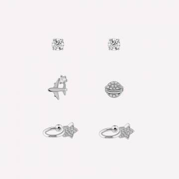 Серебряные серьги Minimal В-21 15361 Бандл Сверкание Серебряные серьги Minimal В-21 15361 Бандл Сверкание