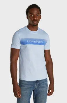 Мужская голубая футболка LINEAR OMBRE Голубой M Calvin Klein K10K114163