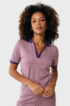 Женское поло с узором Short sleeve jacquard knit polo Разноцветный S Mexx MF007700651W