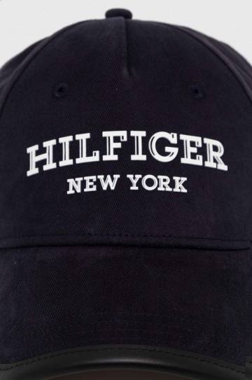 Хлопковая кепка Tommy Hilfiger цвет синий с аппликацией Хлопковая кепка Tommy Hilfiger цвет синий с аппликацией