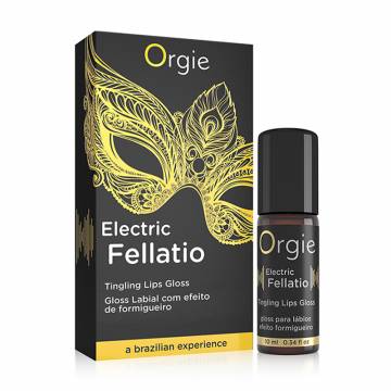 Блеск для губ с виброэффектом Orgie Electric Fellatio Tingling Lip Gloss для орального секса, 10 мл Блеск для губ с виброэффектом Orgie Electric Fellatio Tingling Lip Gloss для орального секса, 10 мл