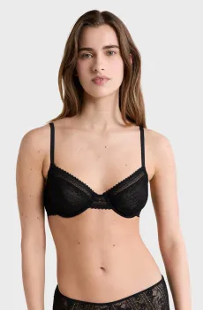 Женский черный бюстгальтер с мягкой чашкой AURA Черный 75B Etam 6558409