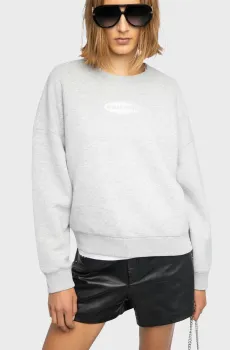 Женский светло-серый свитшот Mira Серый XS ZADIG&VOLTAIRE JWSS01680_GRIS CHINE CLAI